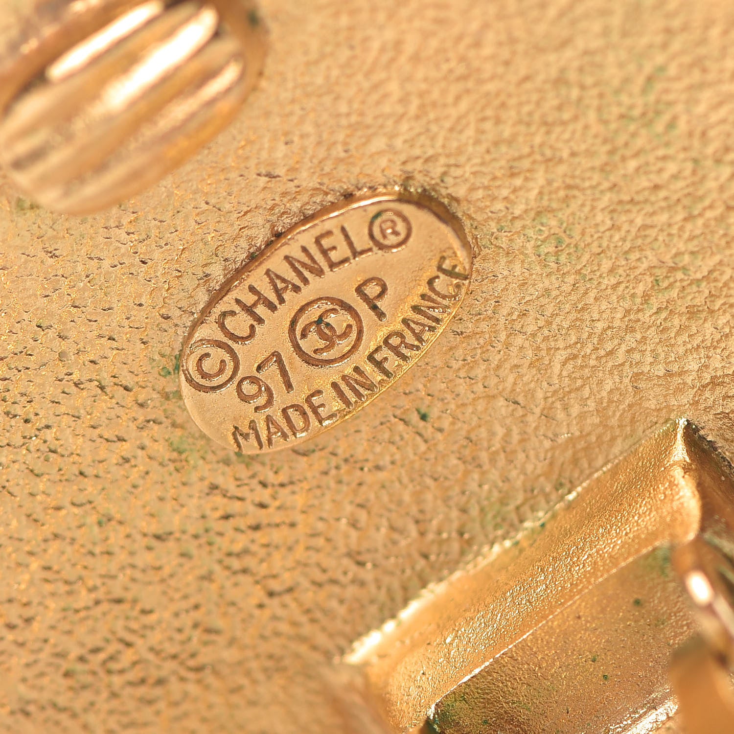 Chanel CC Button Clip On Earrings Gold 4 of 4