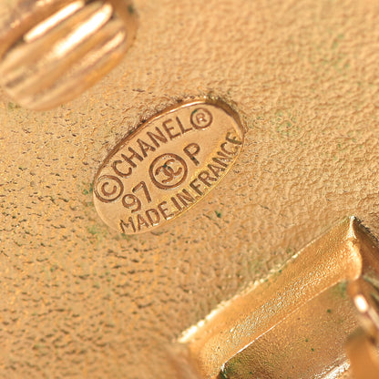 Chanel CC Button Clip On Earrings Gold 4 of 4
