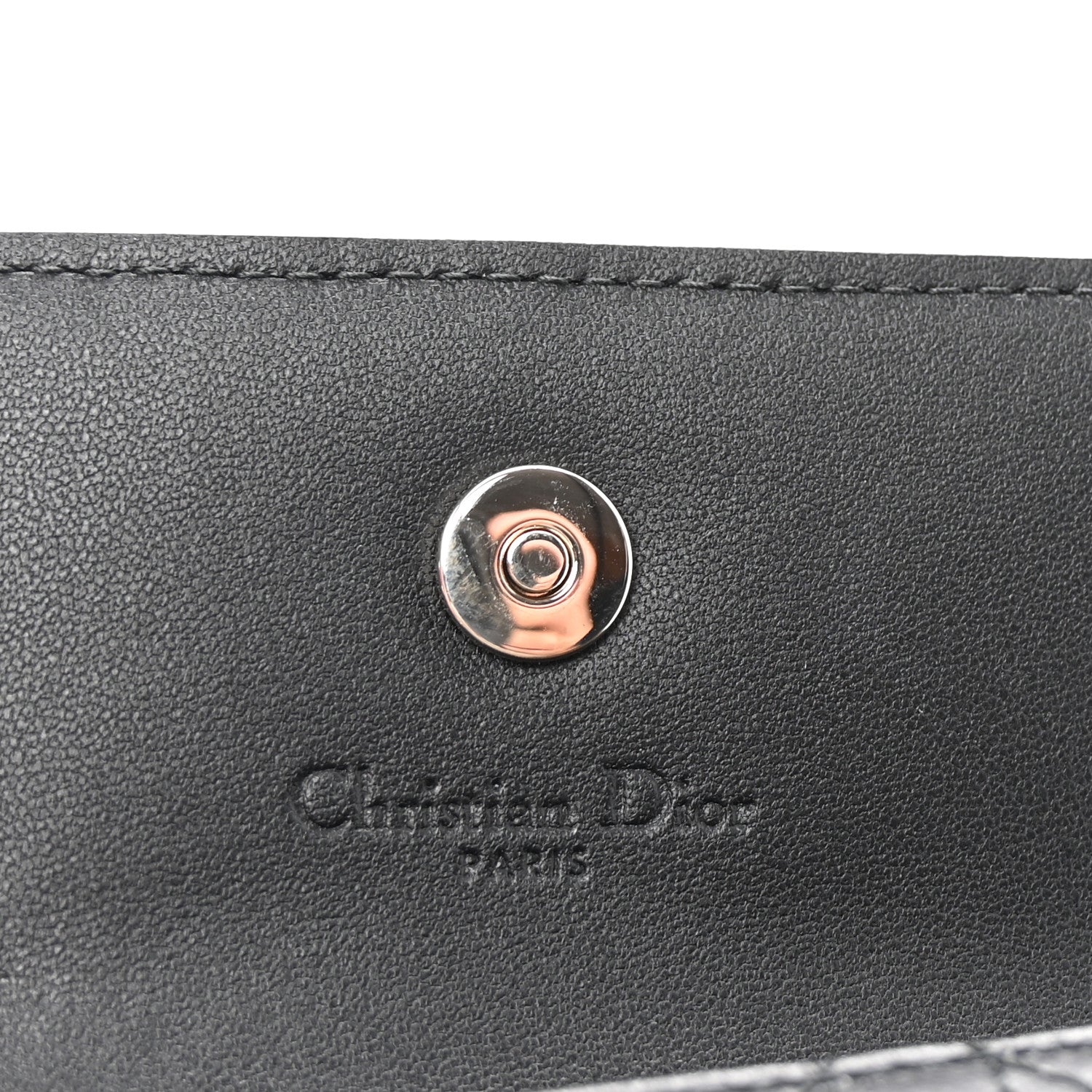 Christian Dior Lambskin Cannage My Dior Glycine Wallet Black 6 of 8