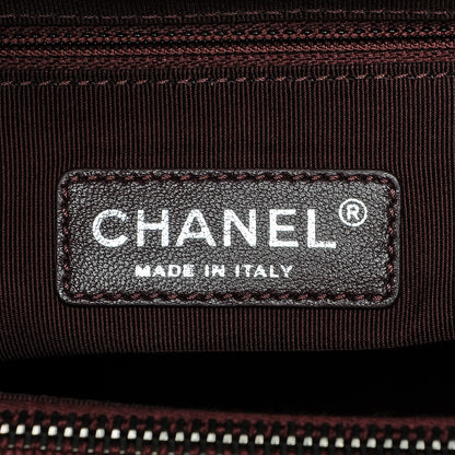 Chanel Calfskin Chevron Quilted Boy Shopping Tote Black 6 of 7