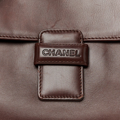 Chanel Lambskin Logo Messenger Flap Brown 8 of 16