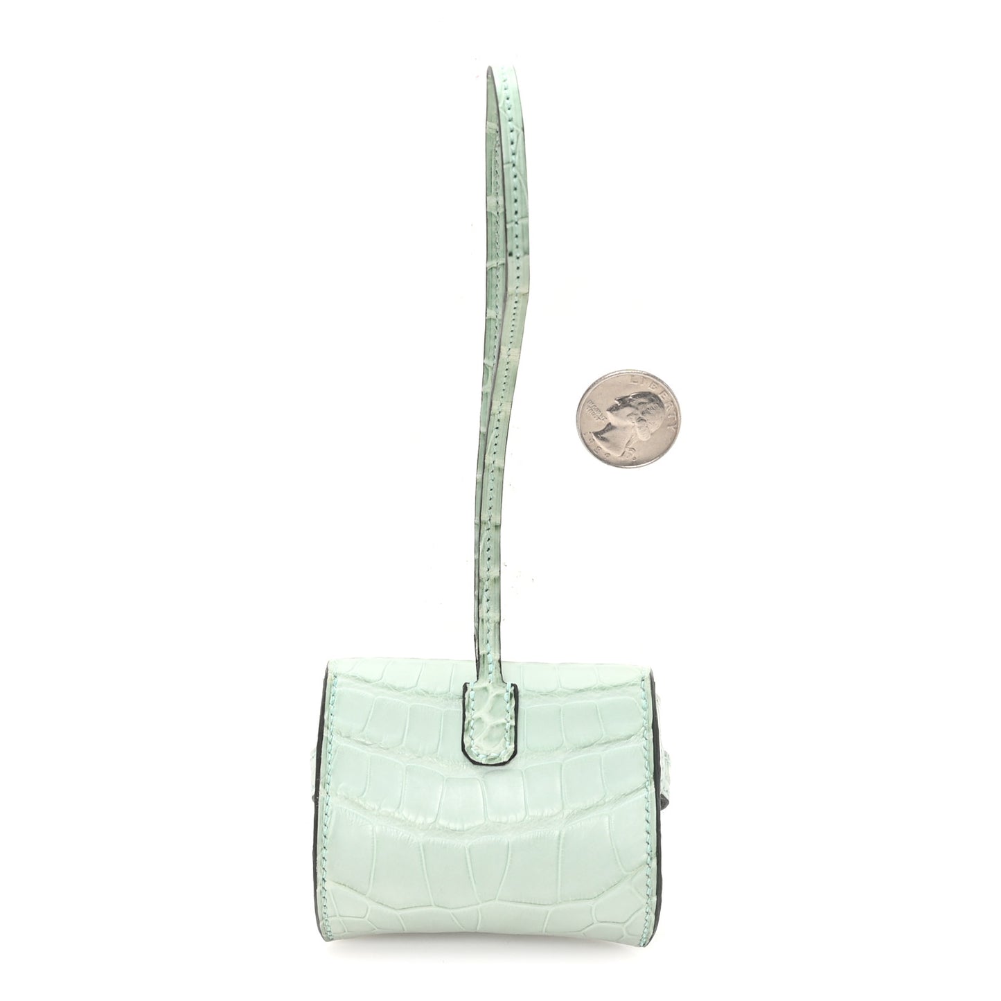 Matte Alligator Festival Kelly Bag Charm Vert D'eau