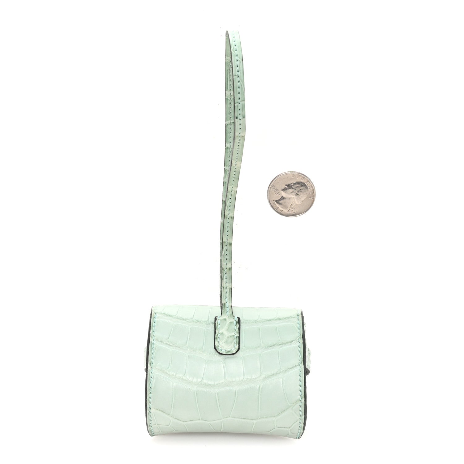 Hermes Matte Alligator Festival Kelly Bag Charm Vert D'eau 2 of 6