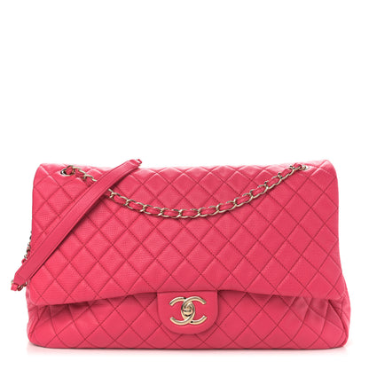 Chanel Calfskin Quilted XXL Travel Flap Bag Dark Pink 1 of 11