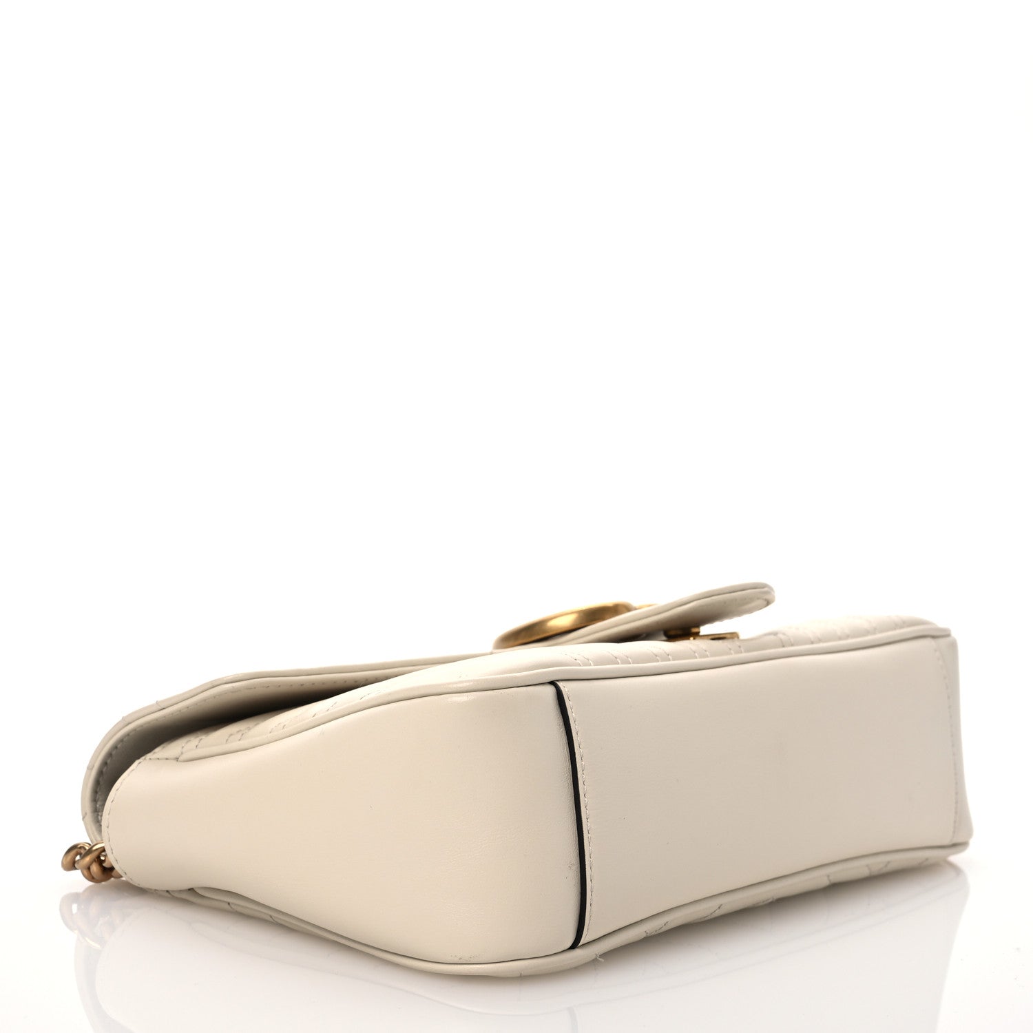 Gucci Calfskin Matelasse Small GG Marmont Shoulder Bag White 4 of 17