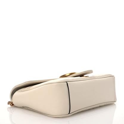 Gucci Calfskin Matelasse Small GG Marmont Shoulder Bag White 4 of 17