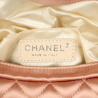 Chanel Satin Quilted Flap Clutch Pink 6 of 7