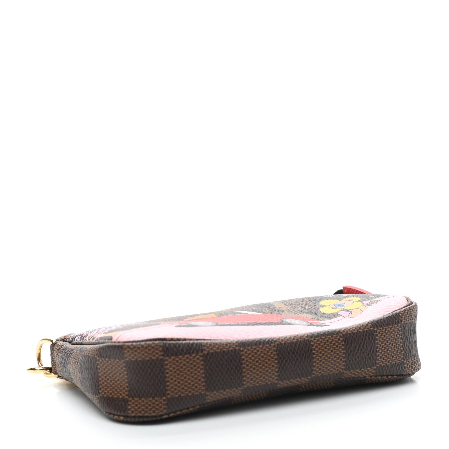 Louis Vuitton Damier Ebene 2019 Christmas Animation Mini Pochette Accessories Red 4 of 6