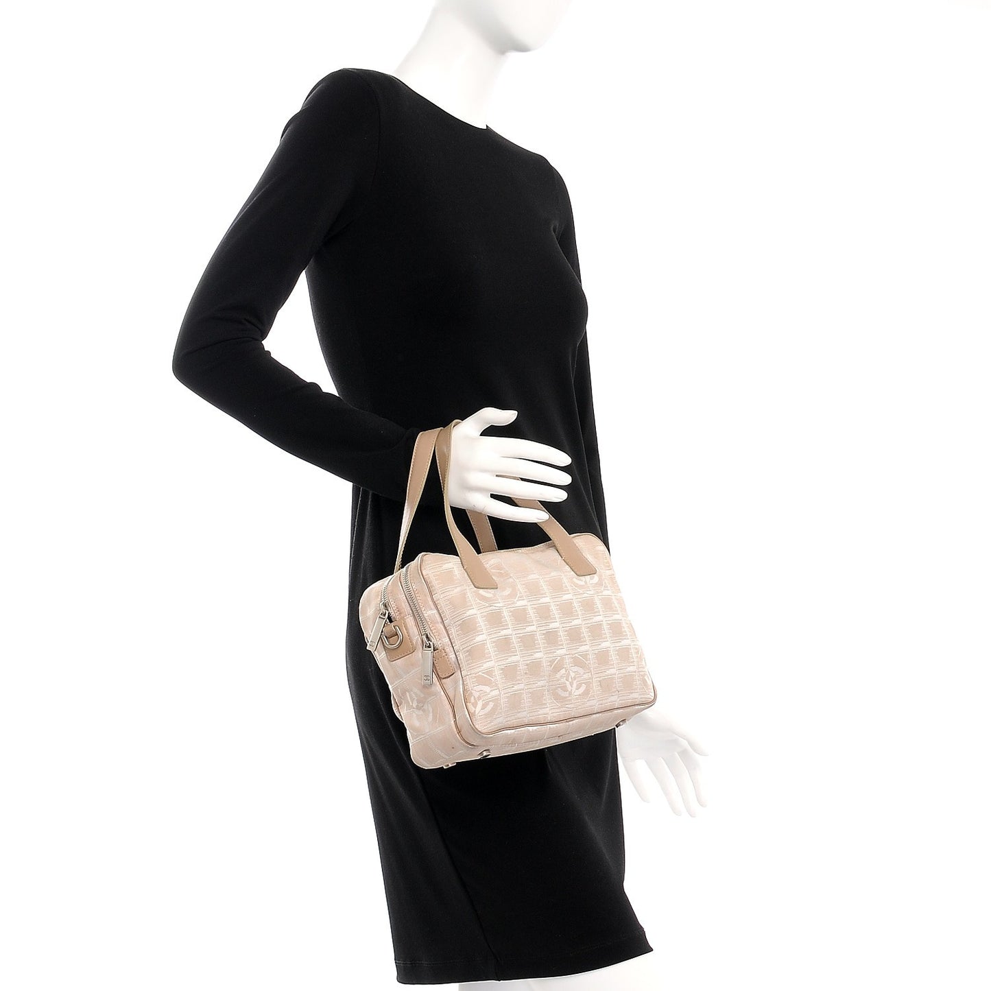 Nylon Small Travel Tote Beige