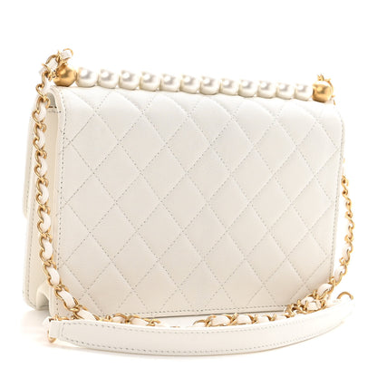 Chanel Lambskin Quilted Small Chic Pearls Flap White 3 of 10
