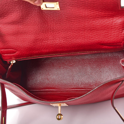 Hermes Taurillon Clemence Retourne Kelly 32 Rouge Garance 9 of 41