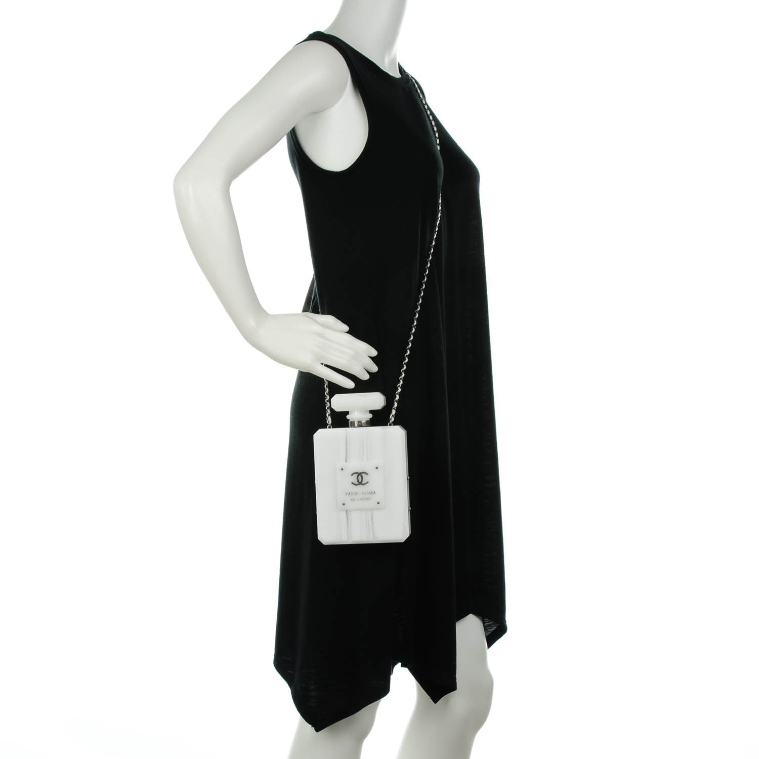 Chanel Marbled Plexiglass Buonasera Perfume Bottle Clutch White 2 of 7