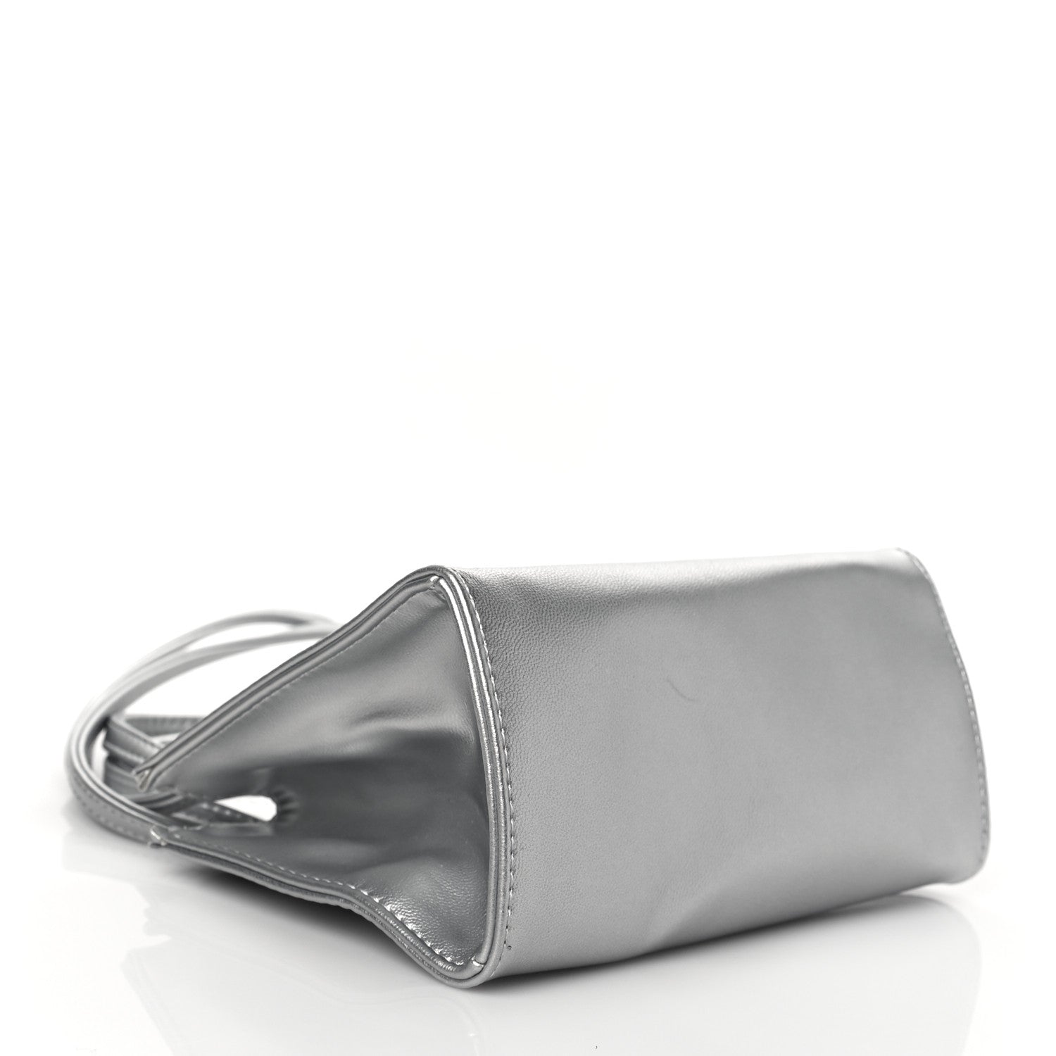 Telfar Metallic Vegan Leather Small Shopping Bag Silver 4 of 10