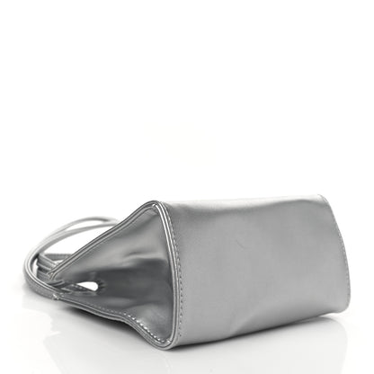 Telfar Metallic Vegan Leather Small Shopping Bag Silver 4 of 10