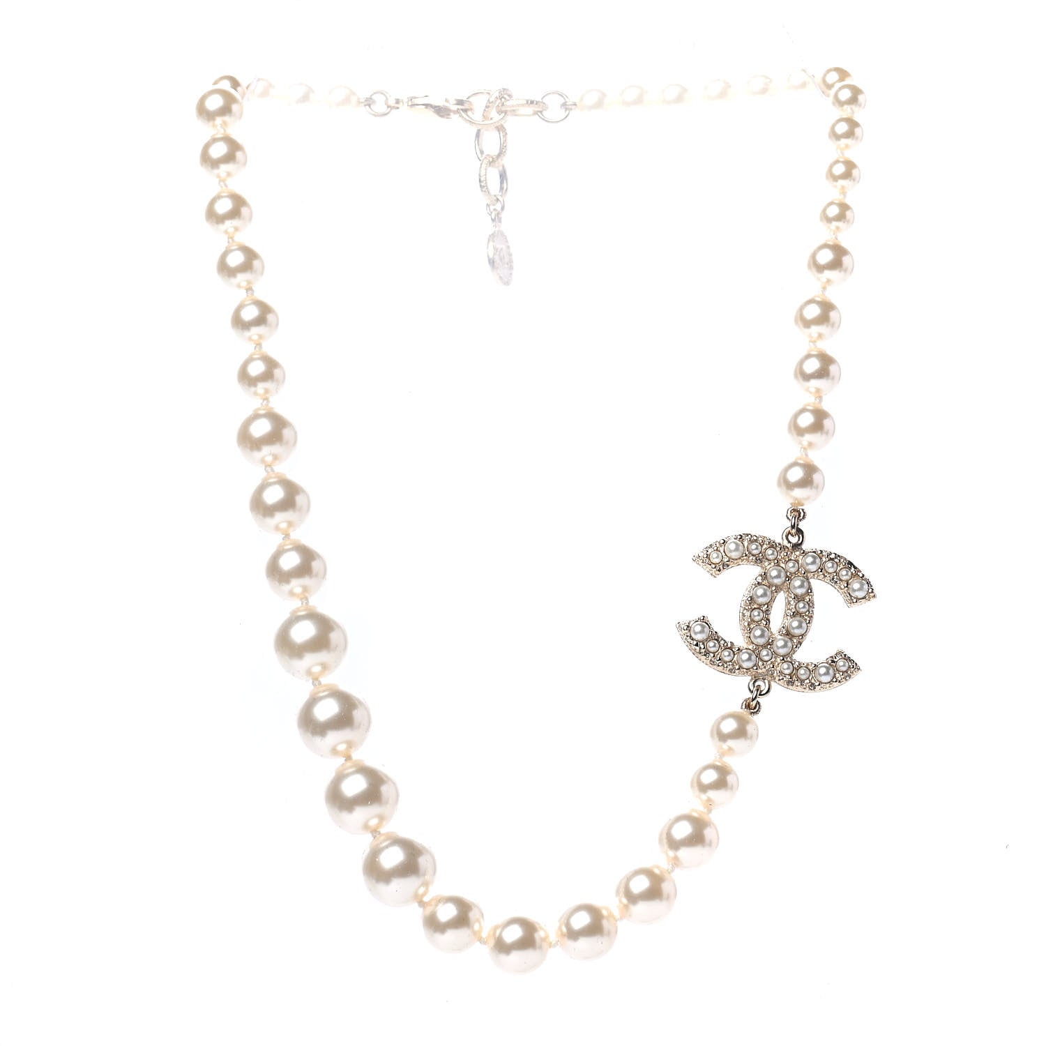 Chanel Pearl CC 100th Anniversary Necklace Light Gold 2 of 4