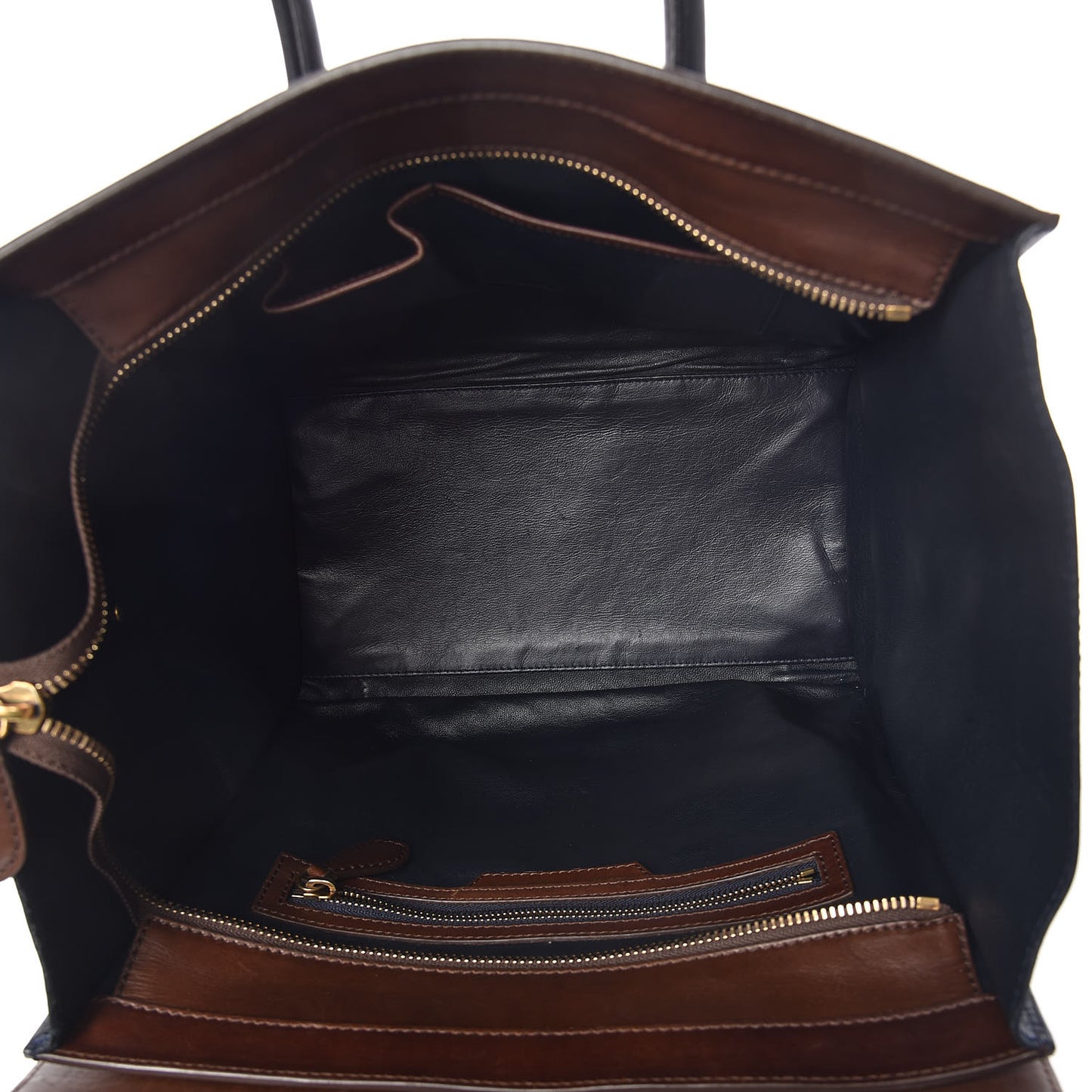 Smooth Calfskin Mini Tri-Color Luggage Navy