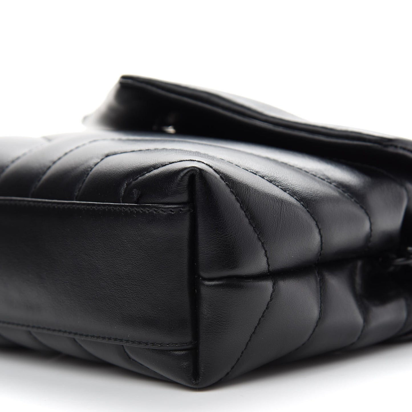 Calfskin Y Quilted Monogram Toy Loulou Crossbody Bag Black