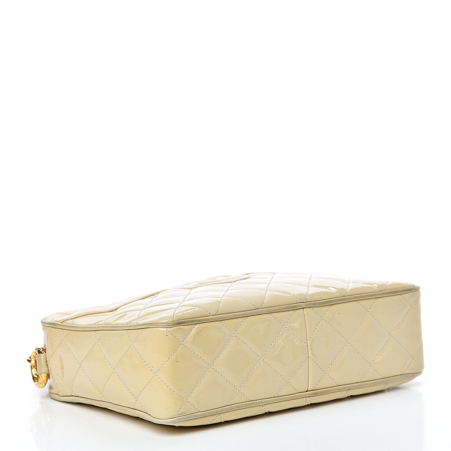 Chanel Patent Quilted Tassel Camera Case Beige 3 of 16