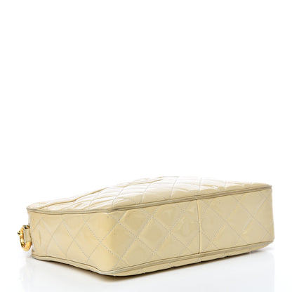Chanel Patent Quilted Tassel Camera Case Beige 3 of 16