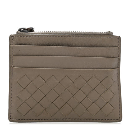 Bottega Veneta Calfskin Intrecciato Zip Card Holder Shadow 1 of 13