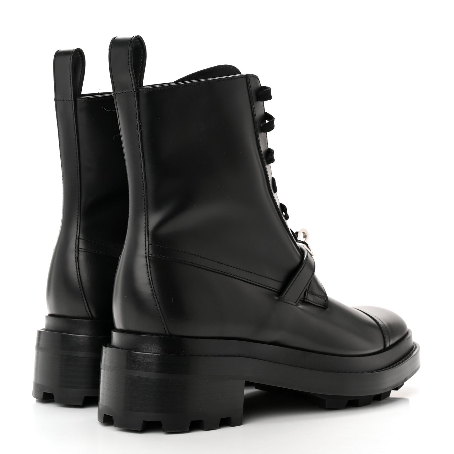 Glossed Calfskin Funk Ankle Boots 38 Black