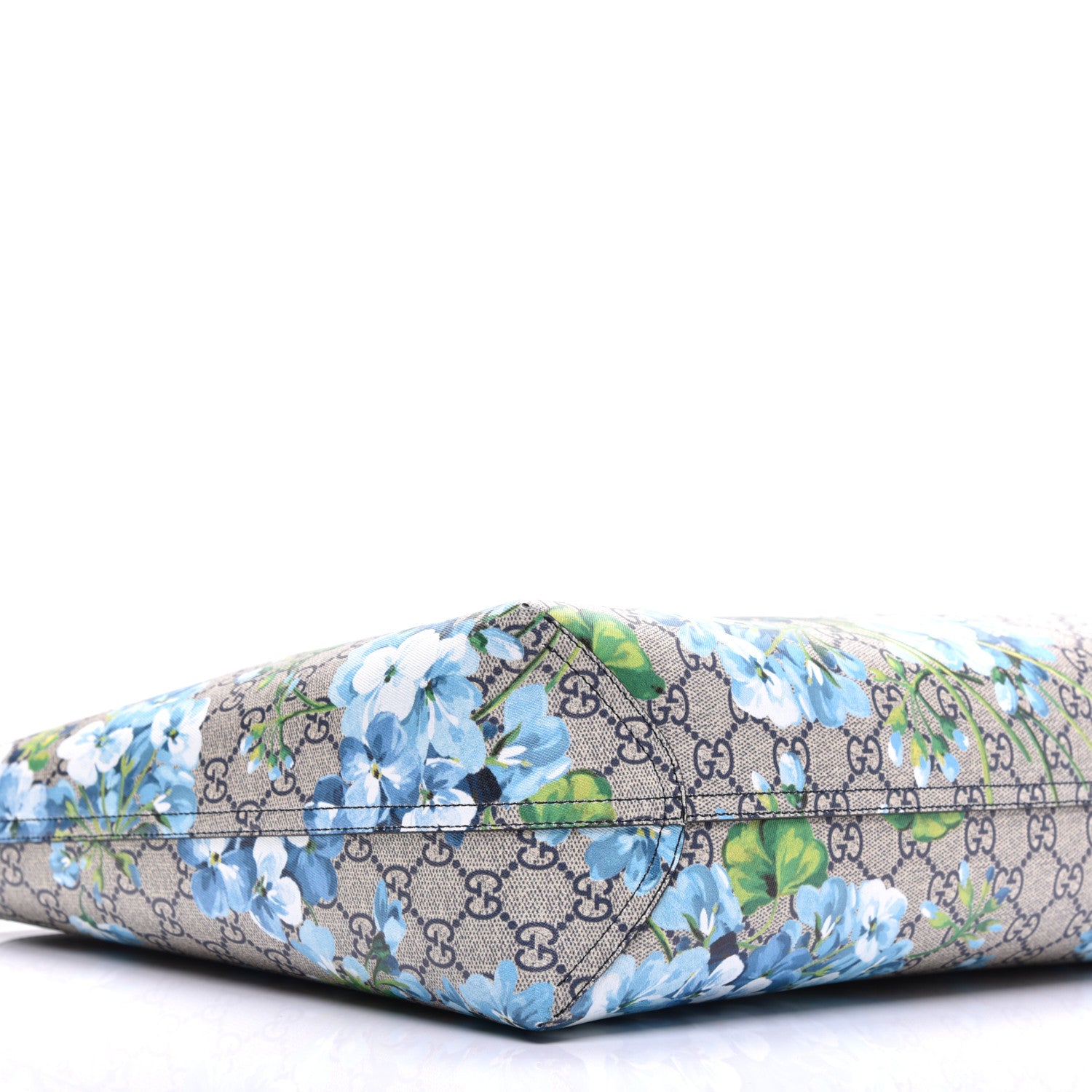 Gucci GG Supreme Monogram Blooms Medium Reversible Tote Beige Blue Navy 13 of 16