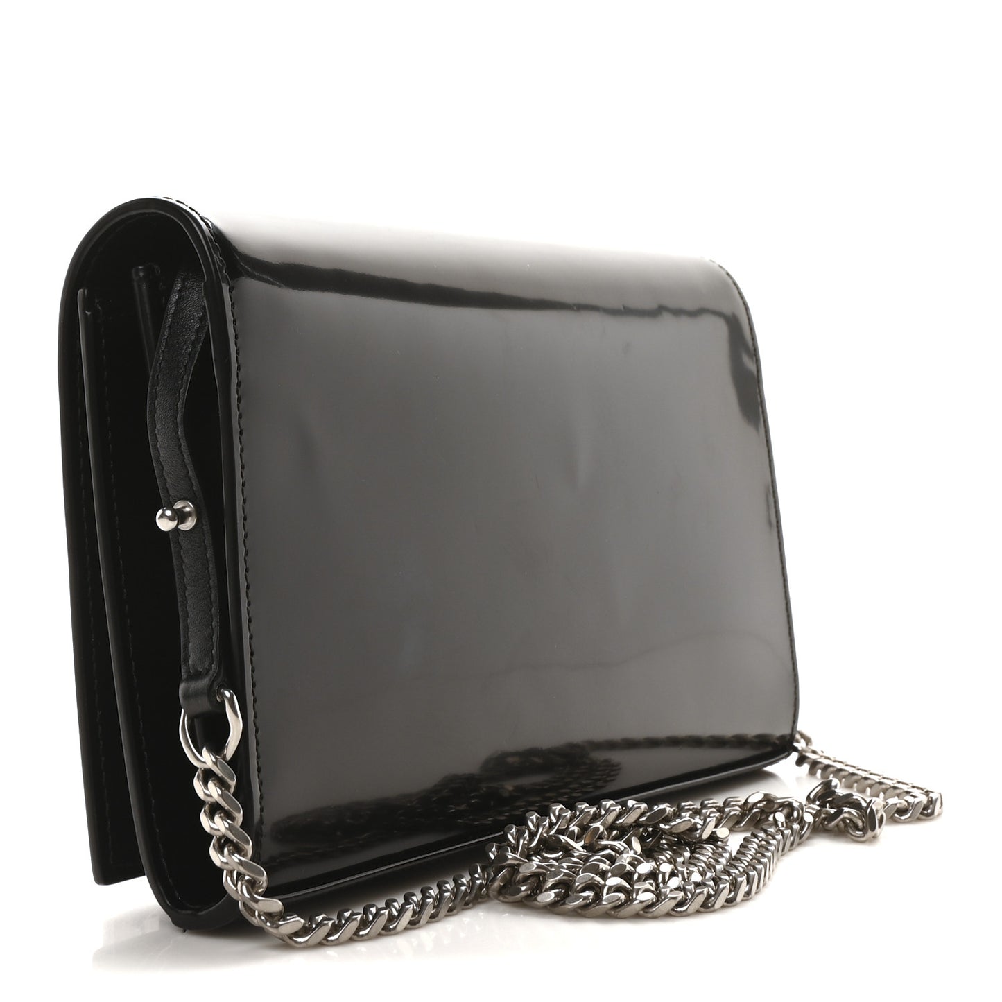 Patent Calfskin Monogram Kate Wallet On Chain Black