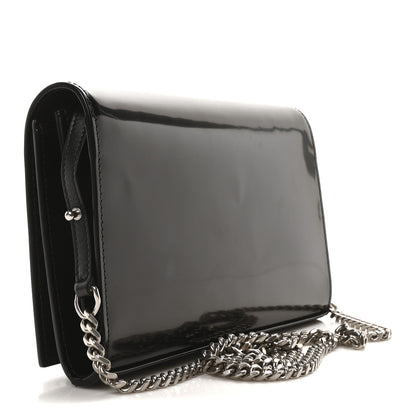 Saint Laurent Patent Calfskin Monogram Kate Wallet On Chain Black 3 of 9