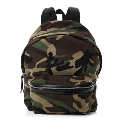 Saint Laurent Canvas Camouflage Print Hunting Backpack Khaki 1 of 4