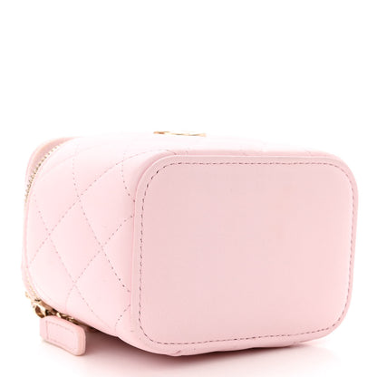 Chanel Lambskin Quilted Mini Top Handle Vanity Case With Chain Light Pink 4 of 11