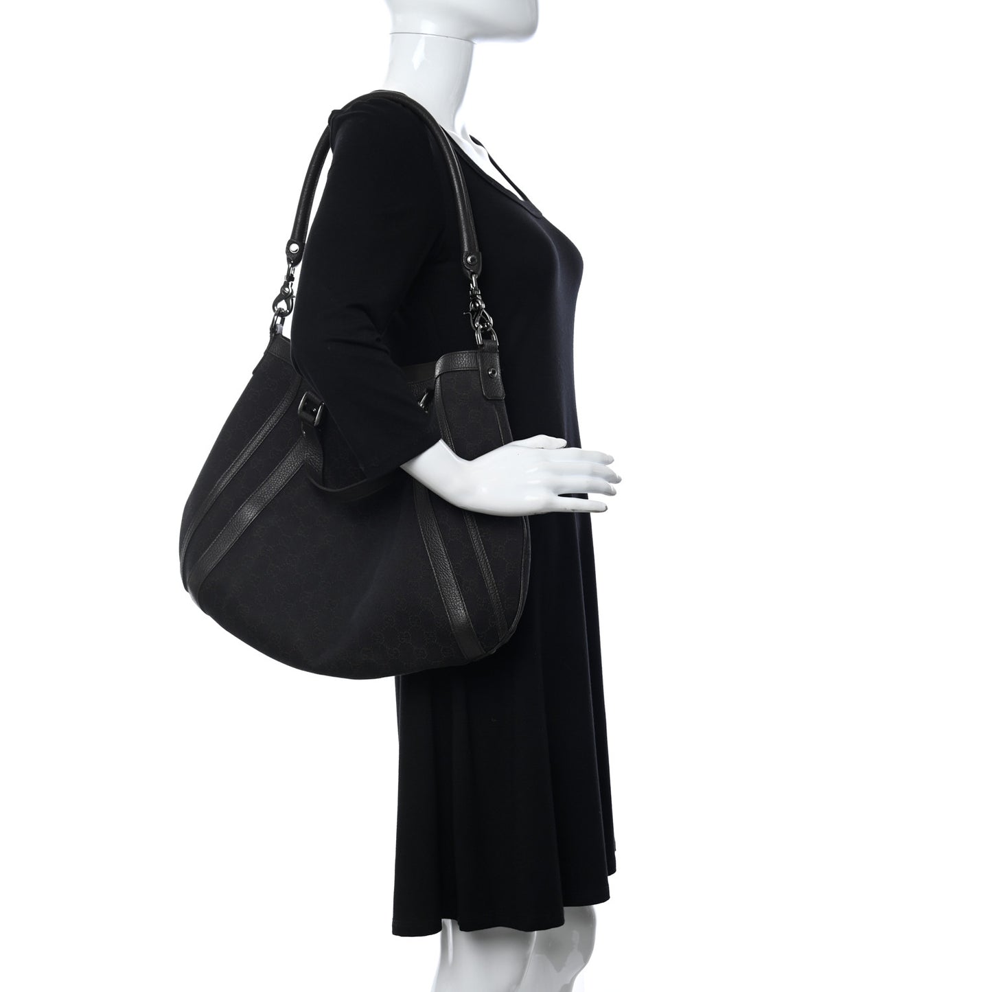 Monogram Medium Abbey Convertible Tote Dark Brown