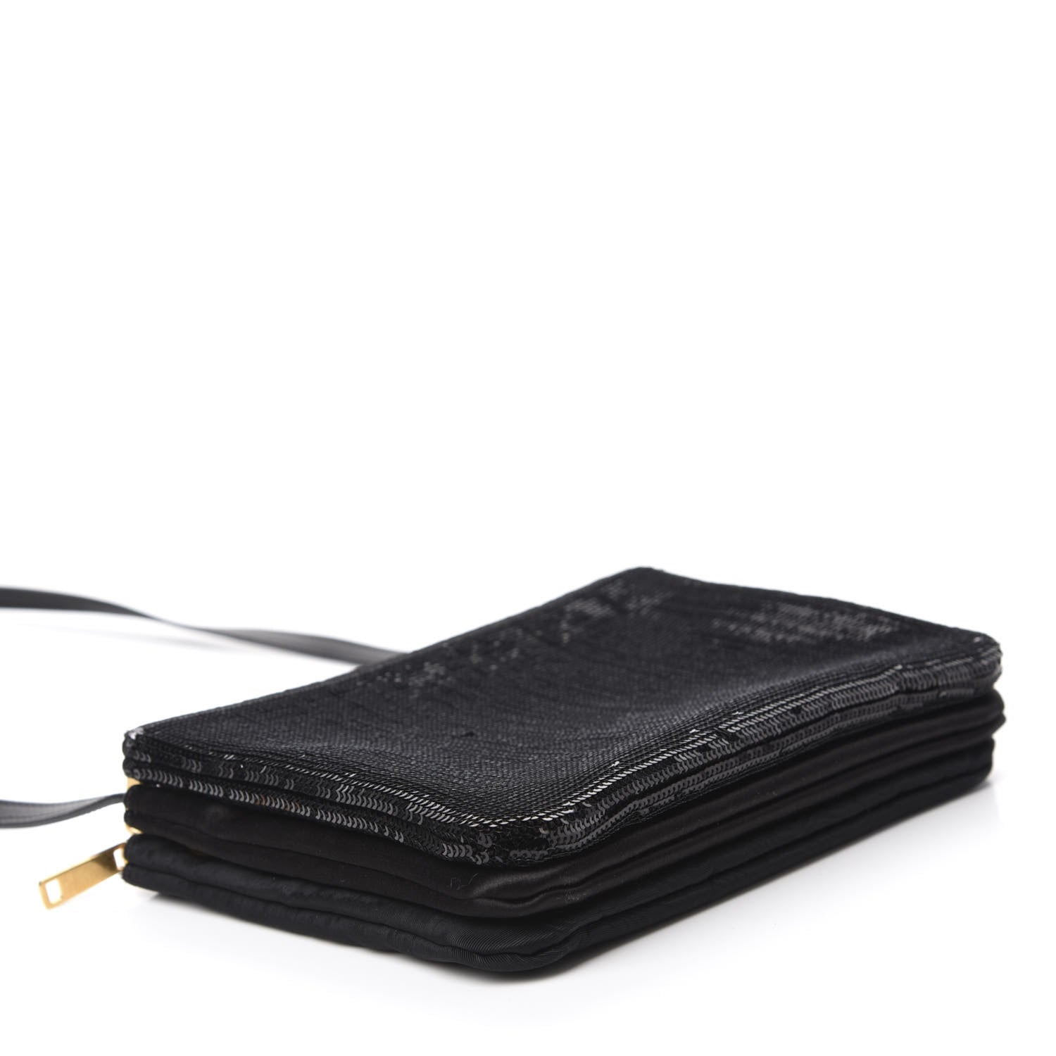 Celine Sequin Small Trio Crossbody Bag Black 4 of 10