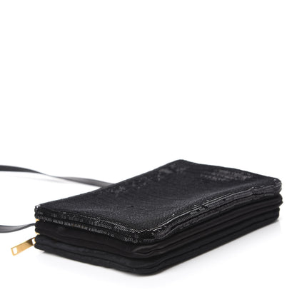 Celine Sequin Small Trio Crossbody Bag Black 4 of 10
