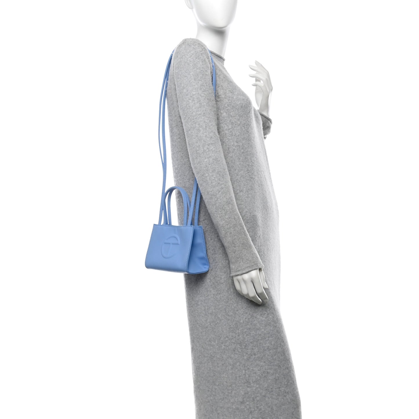 Vegan Leather Small Shopping Bag Cerulean