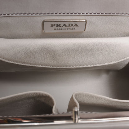 Prada Spazzolato Logo Print Framed Bag Quarzo 6 of 7