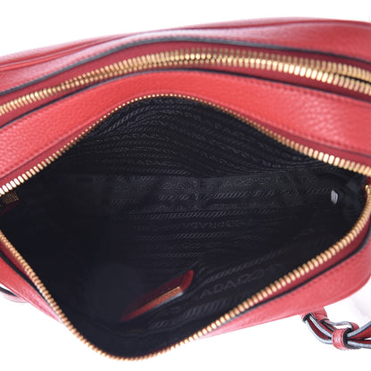 Prada Vitello Daino Medium Double Zip Shoulder Bag Rosso 5 of 11