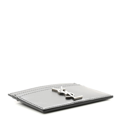 Saint Laurent Calfskin Monogram Credit Card Case Black 4 of 7