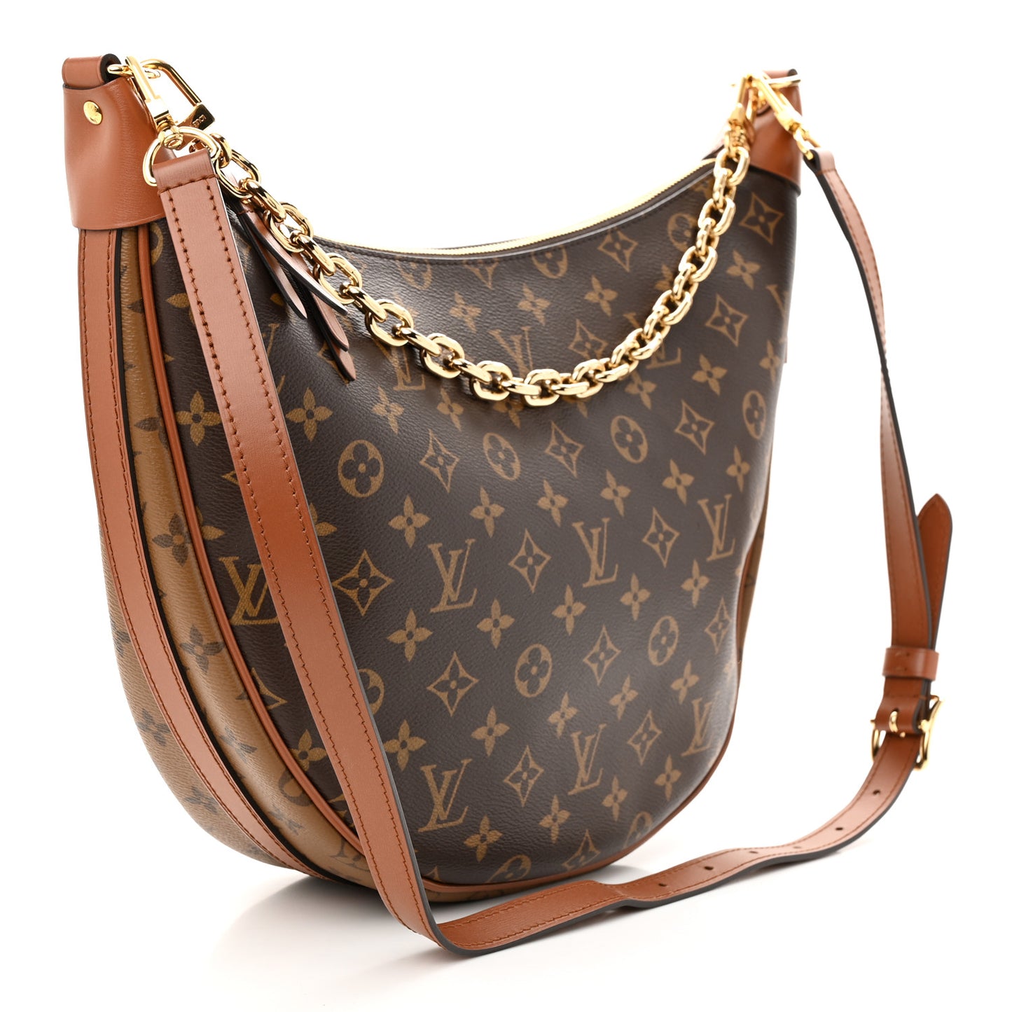 Reverse Monogram Loop Hobo