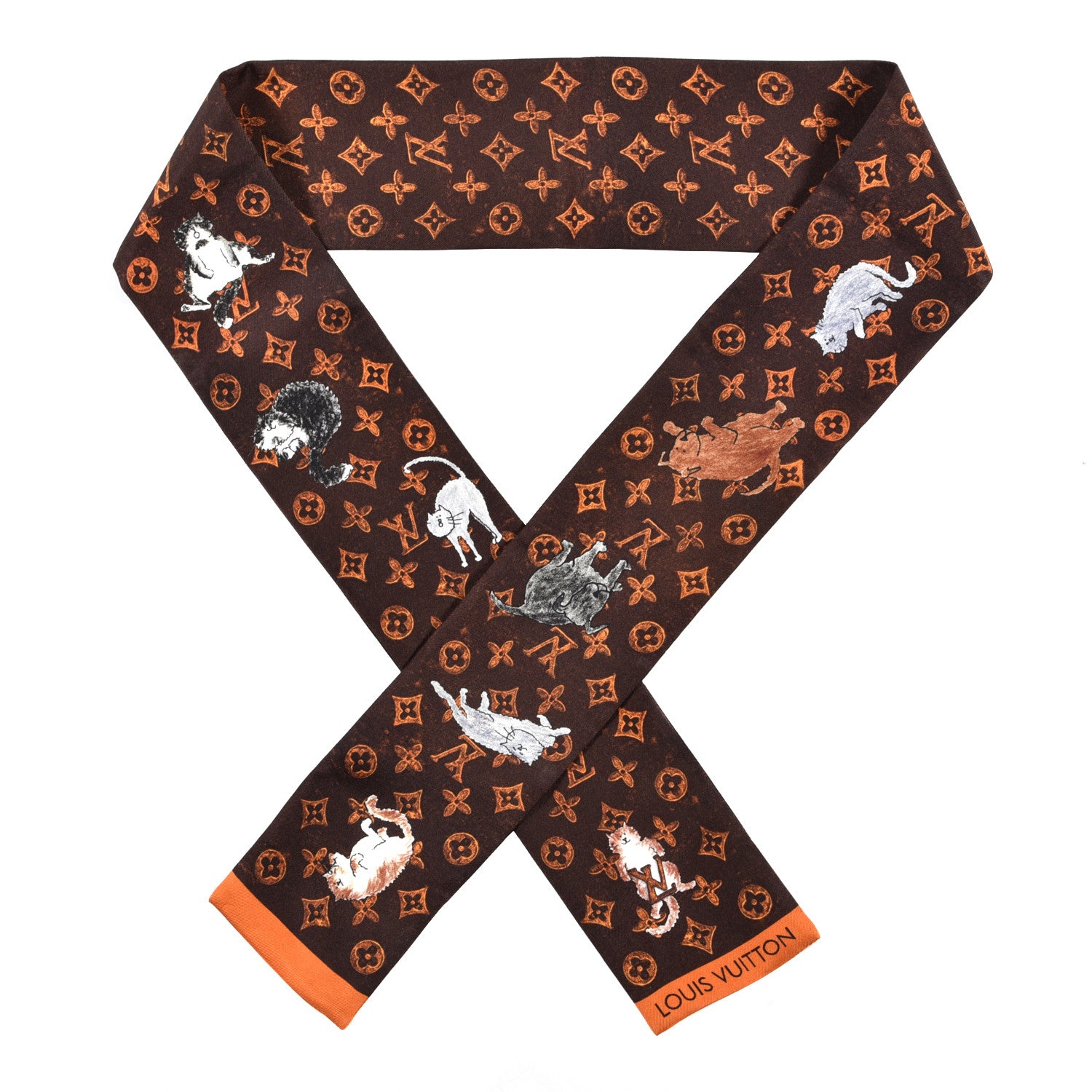 Louis Vuitton Silk Catogram Classic Bandeau Marron 1 of 3