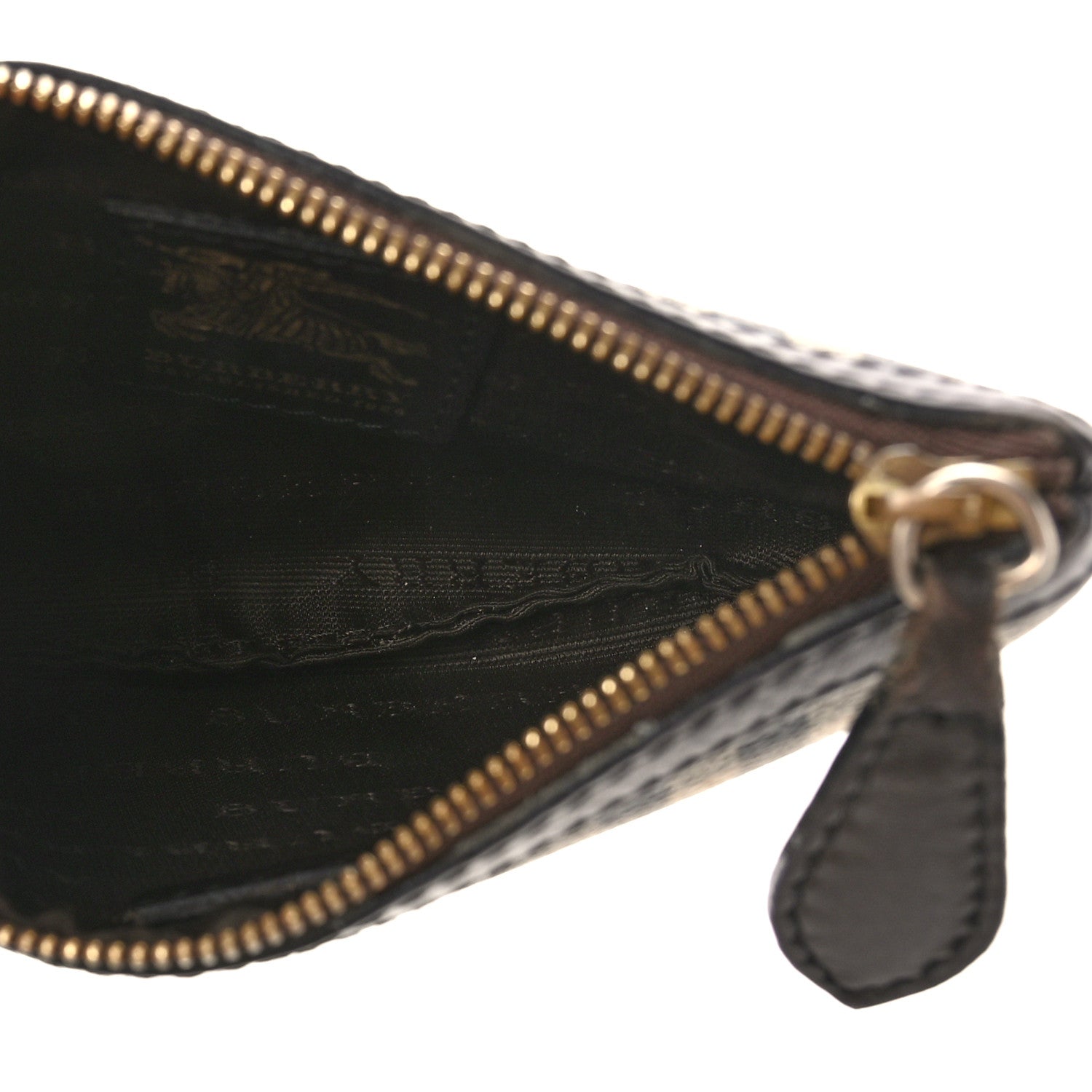 Burberry Haymarket Check Coin Case Wristlet Chocolate 5 of 10