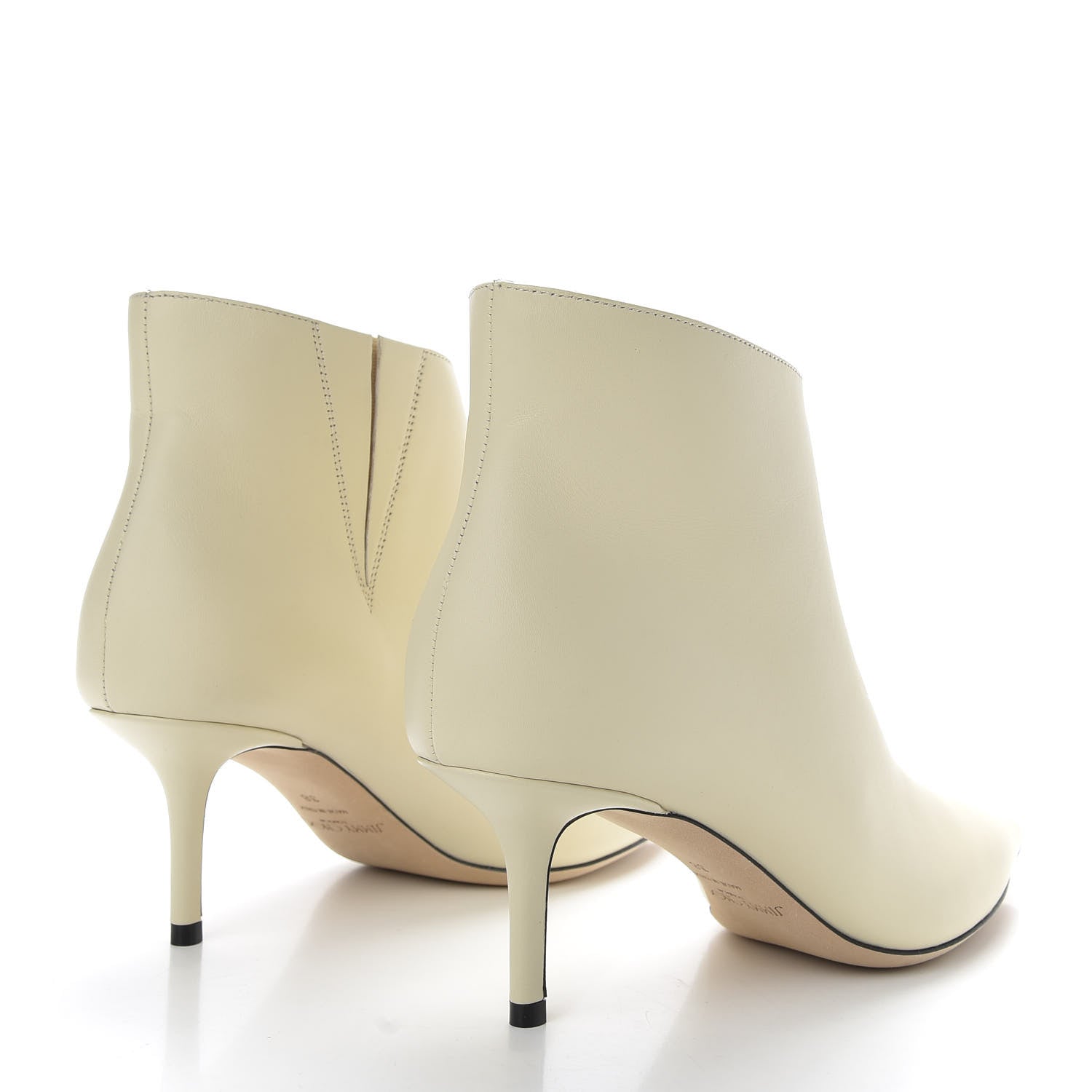 Jimmy Choo Smooth Calfskin Marinda 65 Ankle Booties 38 Linen 4 of 9