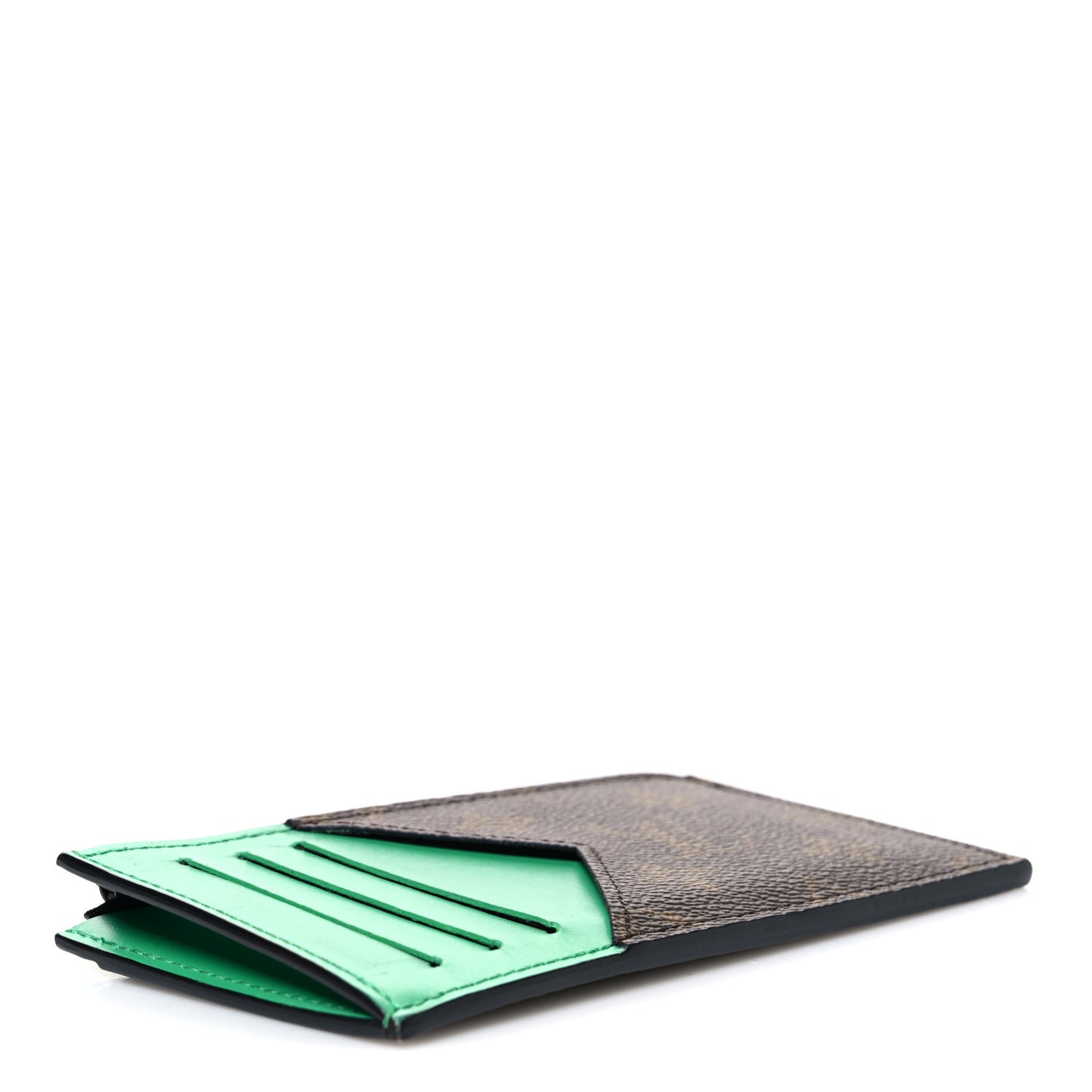Monogram Calfskin Coin Card Holder Minty Green