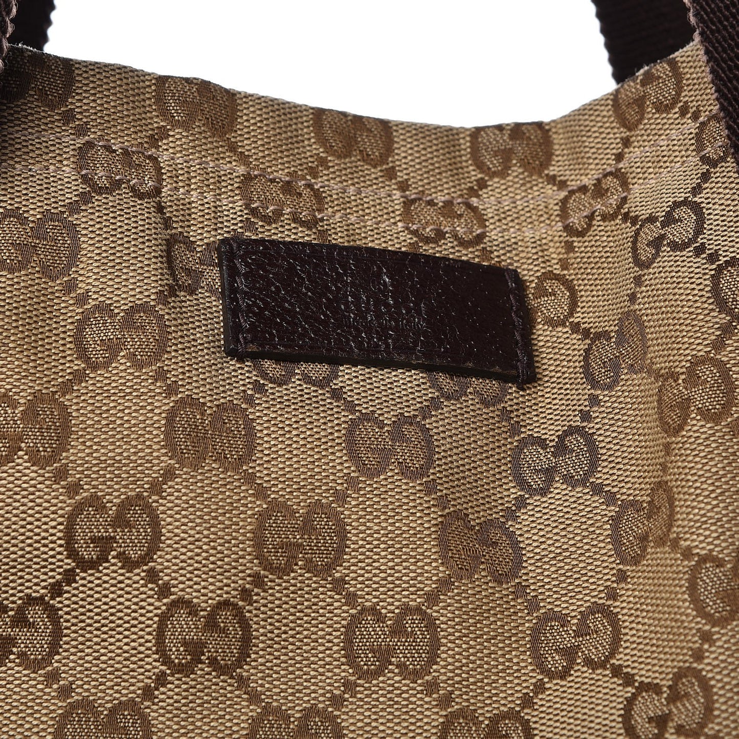 GG Monogram Medium Web Handle Vertical Tote Dark Brown