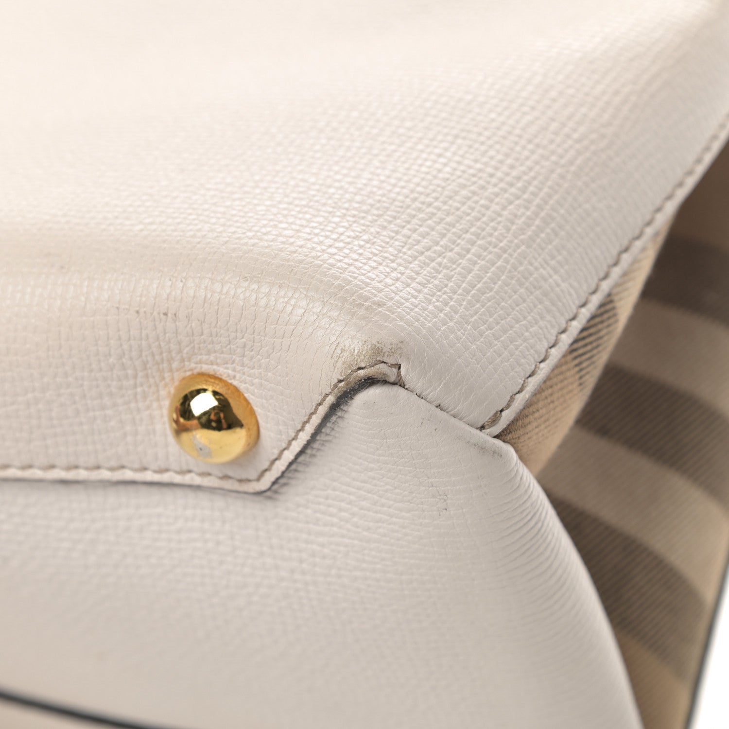 Burberry Derby Calfskin House Check Medium Banner Tote Beige 10 of 12