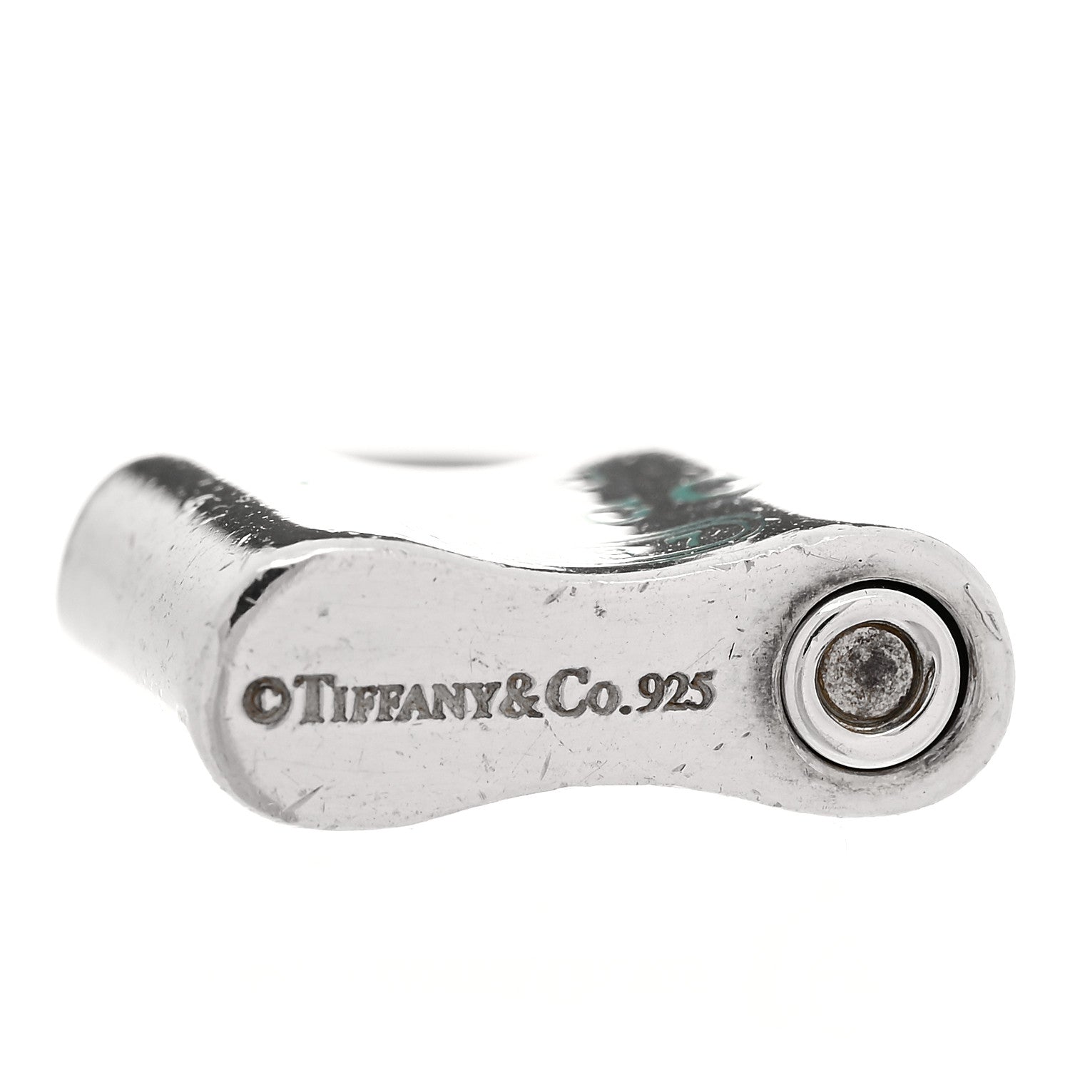 Tiffany Sterling Silver Enamel 1837 Lock Charm Blue 3 of 4