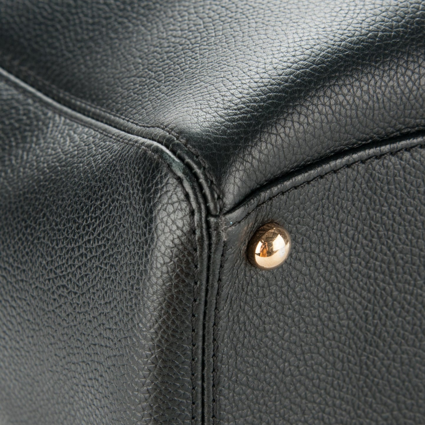 Calfskin Cerf Executive Shopper Tote Black