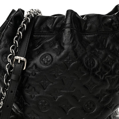 Louis Vuitton Lambskin Monogram Shadow Coussin Noe Trunk PM Black 7 of 10