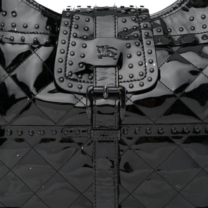 Burberry Patent Quilted Studded Brooke Hobo Black 10 of 20