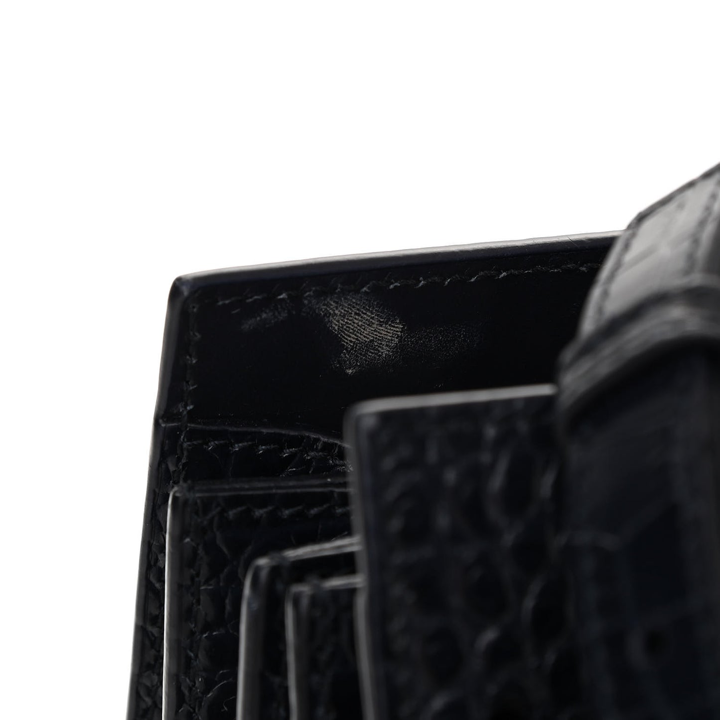 Calfskin Crocodile Embossed Baby Sac De Jour Navy