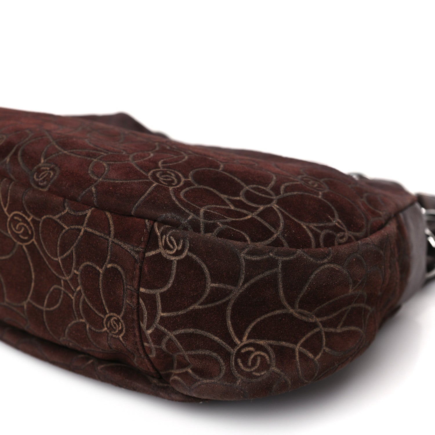Chanel Suede Camellia Shoulder Bag Brown 9 of 9